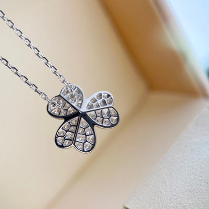 [Super Jewellery]CLOVER DIAMOND NECKLACE SILVER