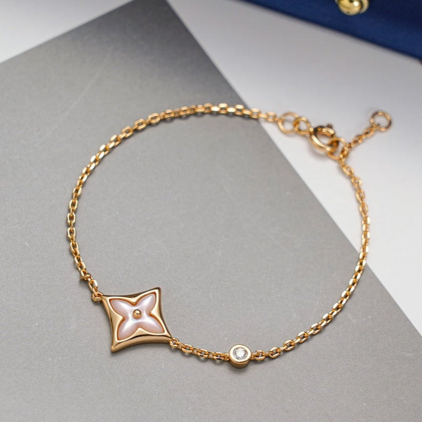 [Super Jewellery]STAR 1 DIAMOND PINK GOLD BRACELET