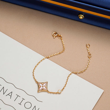 [Super Jewellery]STAR 1 DIAMOND PINK GOLD BRACELET