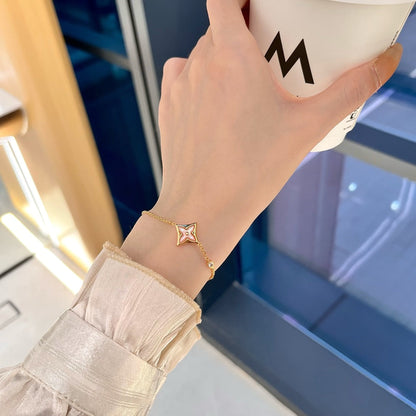 [Super Jewellery]STAR 1 DIAMOND PINK GOLD BRACELET