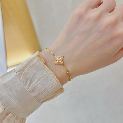 [Super Jewellery]STAR 1 DIAMOND PINK GOLD BRACELET