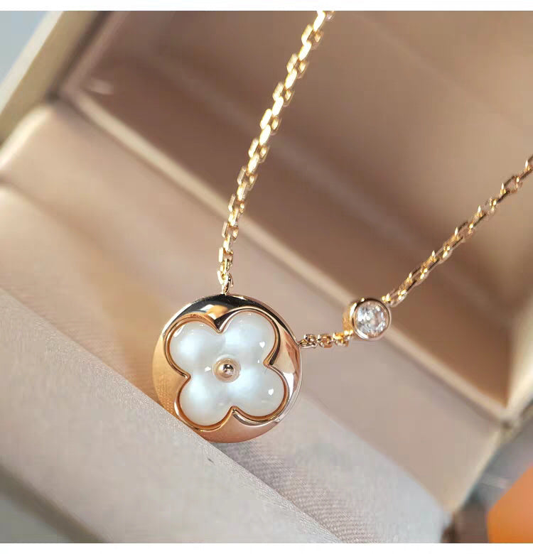 [Super Jewellery]SUN MOP GOLD 1 DIAMOND NECKLACE