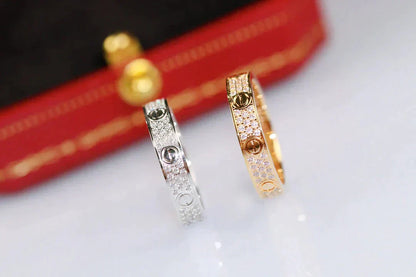 [Super Jewellery]LOVE RING 3.6MM DIAMOND PAVED