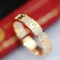 [Super Jewellery]LOVE RING 3.6MM DIAMOND PAVED