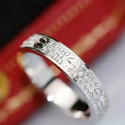 [Super Jewellery]LOVE RING 3.6MM DIAMOND PAVED