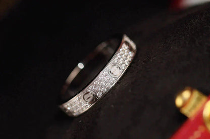 [Super Jewellery]LOVE RING 3.6MM DIAMOND PAVED