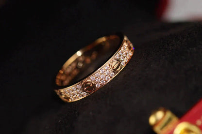 [Super Jewellery]LOVE RING 3.6MM DIAMOND PAVED