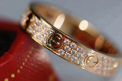 [Super Jewellery]LOVE RING 3.6MM DIAMOND PAVED