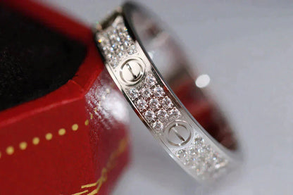[Super Jewellery]LOVE RING 3.6MM DIAMOND PAVED