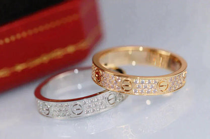 [Super Jewellery]LOVE RING 3.6MM DIAMOND PAVED