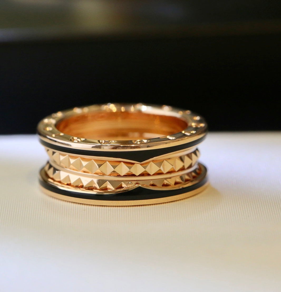 [Super]ZERO 1 PINK GOLD BLACK CERAMIC RING