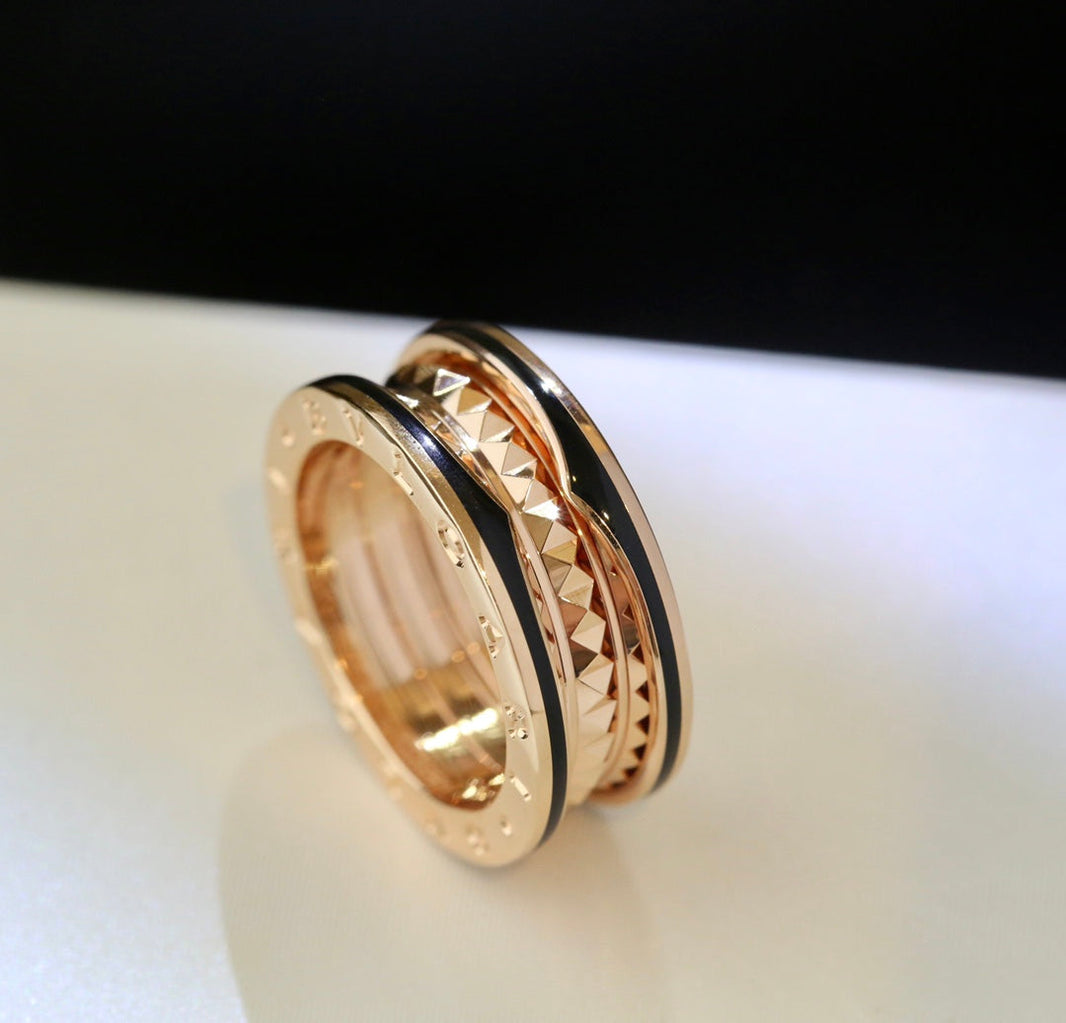 [Super]ZERO 1 PINK GOLD BLACK CERAMIC RING