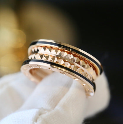 [Super]ZERO 1 PINK GOLD BLACK CERAMIC RING