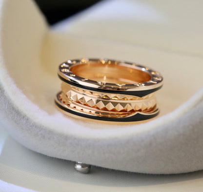 [Super]ZERO 1 PINK GOLD BLACK CERAMIC RING