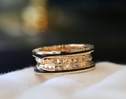 [Super]ZERO 1 PINK GOLD BLACK CERAMIC RING