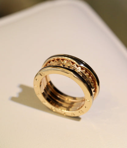 [Super]ZERO 1 PINK GOLD BLACK CERAMIC RING