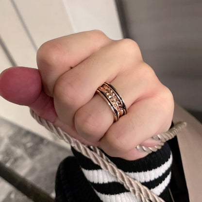 [Super]ZERO 1 PINK GOLD BLACK CERAMIC RING