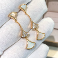 [Super]DREAM EARRINGS 3 MOTIFS DIAMOND MOP PINK GOLD