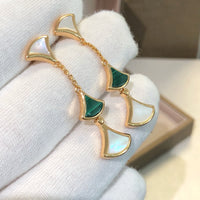 [Super]DREAM EARRINGS 3 MOTIFS MALACHITE MOP PINK GOLD