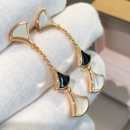 [Super]DREAM EARRINGS 3 MOTIFS ONYX MOP PINK GOLD