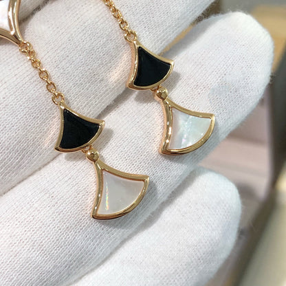 [Super]DREAM EARRINGS 3 MOTIFS ONYX MOP PINK GOLD