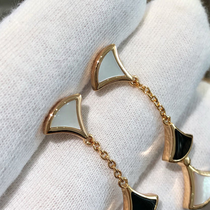 [Super]DREAM EARRINGS 3 MOTIFS ONYX MOP PINK GOLD