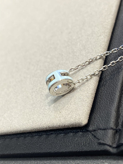 [Super Jewellery]POP H LIGHT BLUE NECKLACE