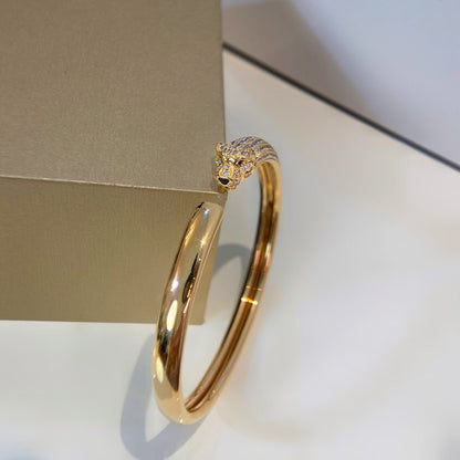 [Super Jewellery]PANTHERE GOLD DIAMOND OPEN BRACELET