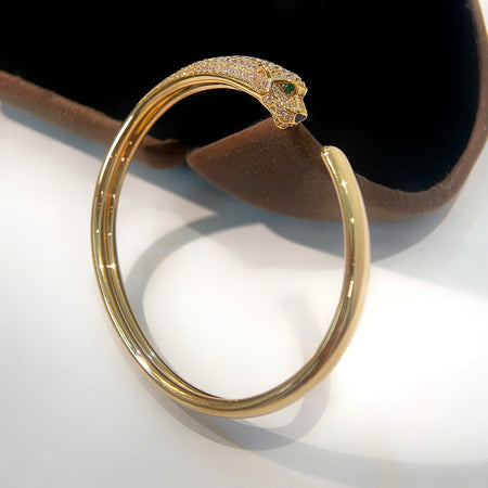 [Super Jewellery]PANTHERE GOLD DIAMOND OPEN BRACELET