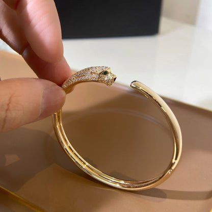 [Super Jewellery]PANTHERE GOLD DIAMOND OPEN BRACELET