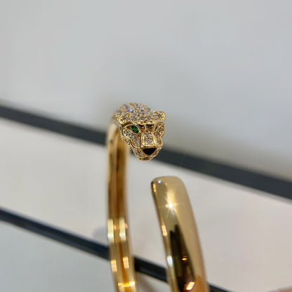 [Super Jewellery]PANTHERE GOLD DIAMOND OPEN BRACELET