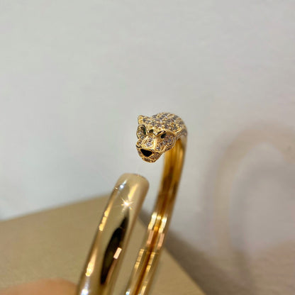 [Super Jewellery]PANTHERE GOLD DIAMOND OPEN BRACELET