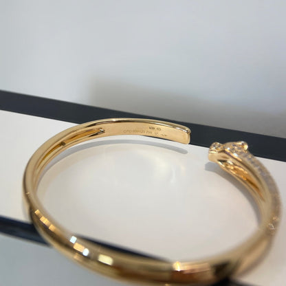 [Super Jewellery]PANTHERE GOLD DIAMOND OPEN BRACELET