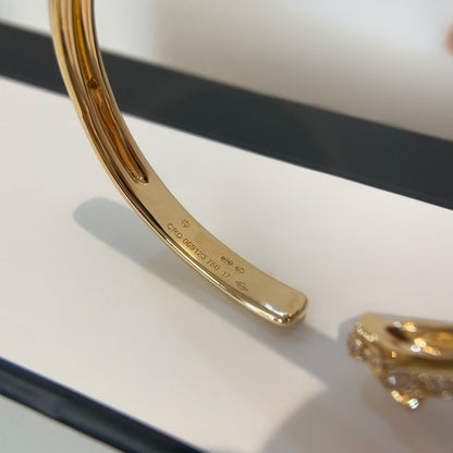 [Super Jewellery]PANTHERE GOLD DIAMOND OPEN BRACELET