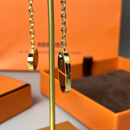 [Super Jewellery]CHAINE VERSO BLACK CERAMIC EARRINGS
