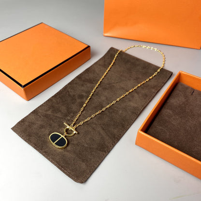 [Super Jewellery]CHAINE VERSO BLACK CERAMIC NECKLACE