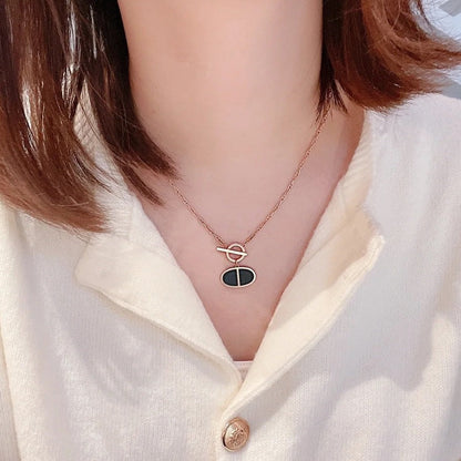 [Super Jewellery]CHAINE VERSO BLACK CERAMIC NECKLACE
