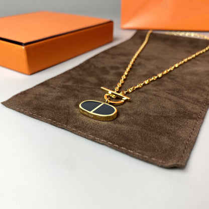 [Super Jewellery]CHAINE VERSO BLACK CERAMIC NECKLACE