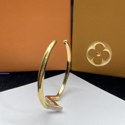 [Super Jewellery]VOLTE UPSITE DOWN DIAMOND GOLD OPEN BRACELET