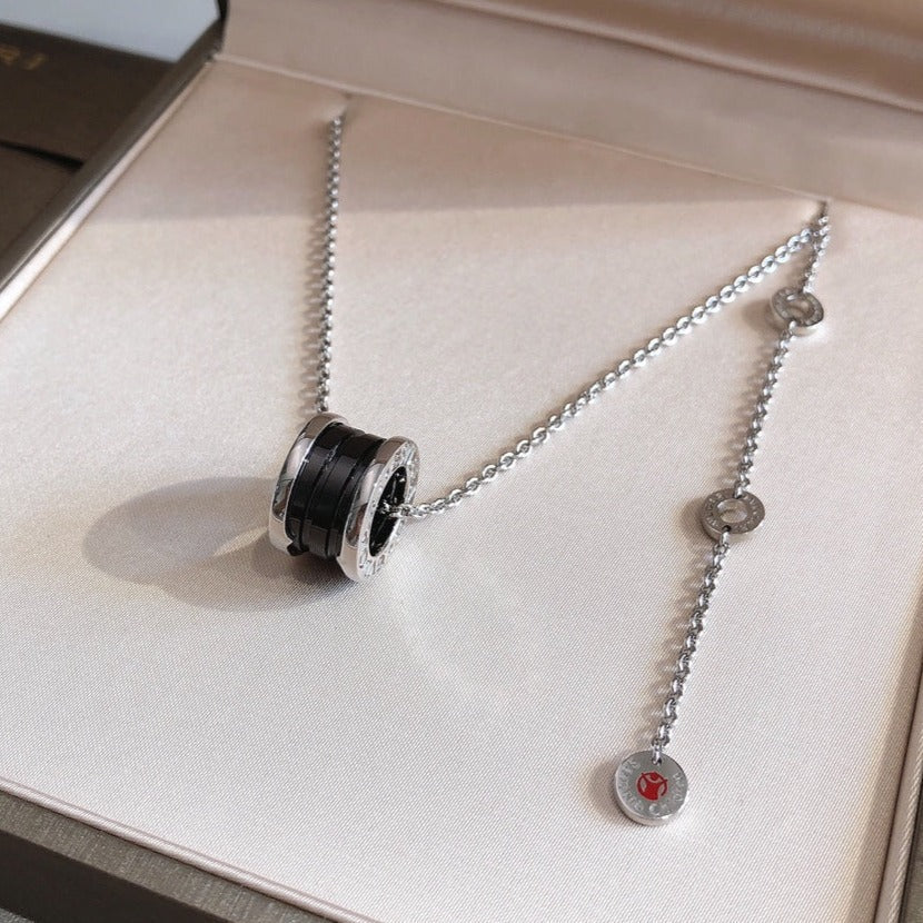 [Super]ZERO 1 BLACK CERAMIC SILVER NECKLACE