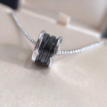 [Super]ZERO 1 BLACK CERAMIC SILVER NECKLACE
