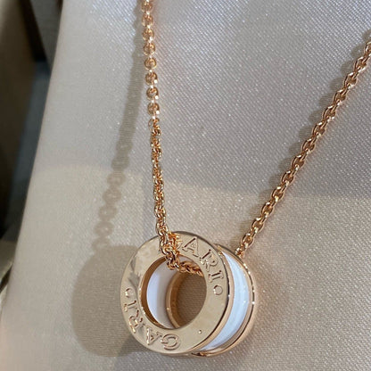 [Super]ZERO 1 WHITE CERAMIC PINK GOLD NECKLACE