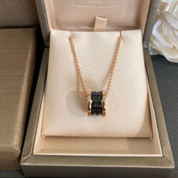 [Super]ZERO 1 BLACK CERAMIC PINK GOLD NECKLACE