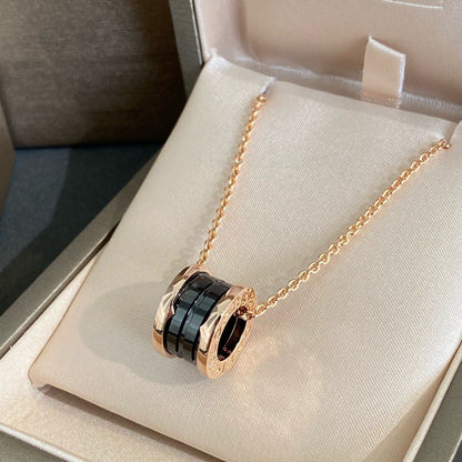 [Super]ZERO 1 BLACK CERAMIC PINK GOLD NECKLACE