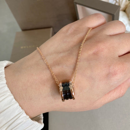 [Super]ZERO 1 BLACK CERAMIC PINK GOLD NECKLACE