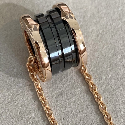 [Super]ZERO 1 BLACK CERAMIC PINK GOLD NECKLACE