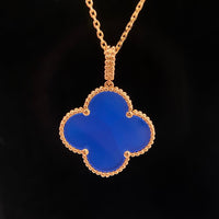 [Super Jewellery]CLOVER 25MM NECKLACE TURQUOISE ROSE GOLD