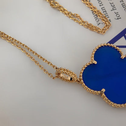 [Super Jewellery]CLOVER 25MM NECKLACE TURQUOISE ROSE GOLD