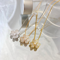 [Super Jewellery]FLOWER DIAMOND NECKLACE