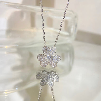 [Super Jewellery]FLOWER DIAMOND NECKLACE